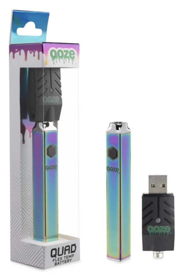 Shop Ooze Quad 510 Thread 500 mAh Square Vape Pen Battery + USB Charger in australian