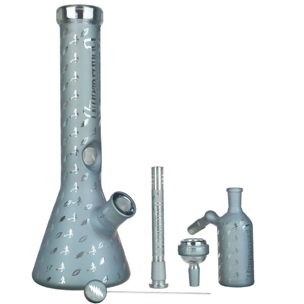 Shop Grateful Dead x Pulsar Bolts And Skellies Glass Beaker Bong Set | 13.75" | 14mm F in australian