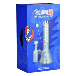 Shop Grateful Dead x Pulsar Bolts And Skellies Glass Beaker Bong Set | 13.75" | 14mm F in australian