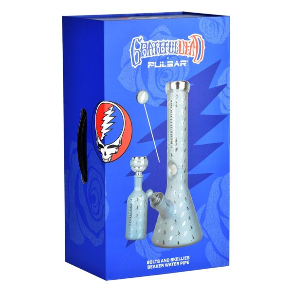 Shop Grateful Dead x Pulsar Bolts And Skellies Glass Beaker Bong Set | 13.75" | 14mm F in australian