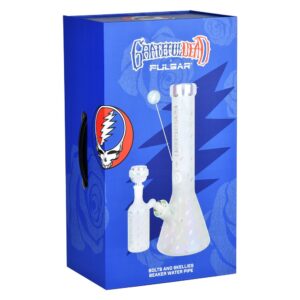 Shop Grateful Dead x Pulsar Bolts And Skellies Glass Beaker Bong Set | 13.75" | 14mm F in australian