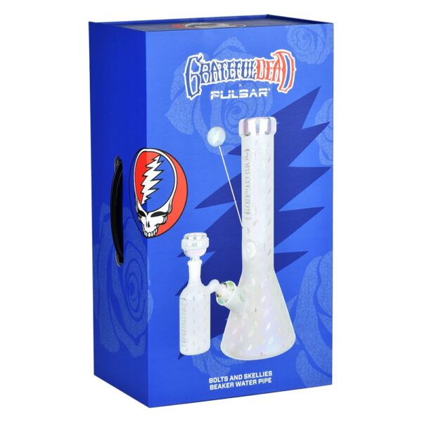 Shop Grateful Dead x Pulsar Bolts And Skellies Glass Beaker Bong Set | 13.75" | 14mm F in australian