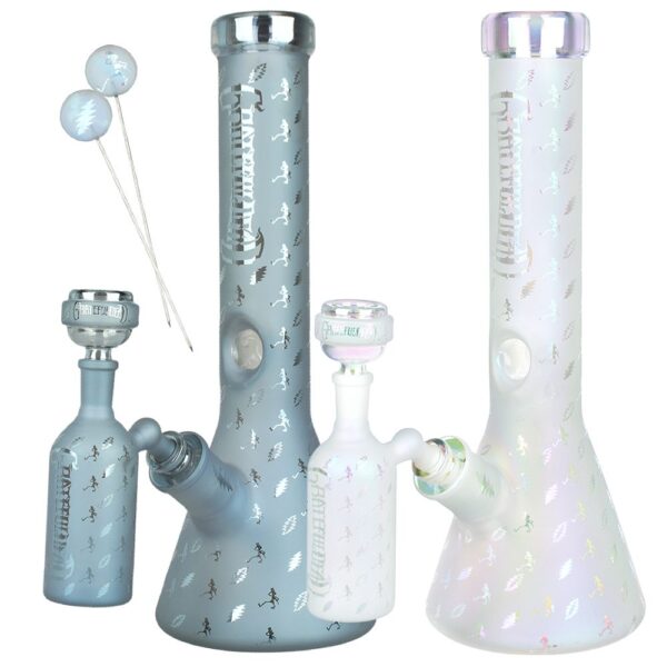 Shop Grateful Dead x Pulsar Bolts And Skellies Glass Beaker Bong Set | 13.75" | 14mm F in australian